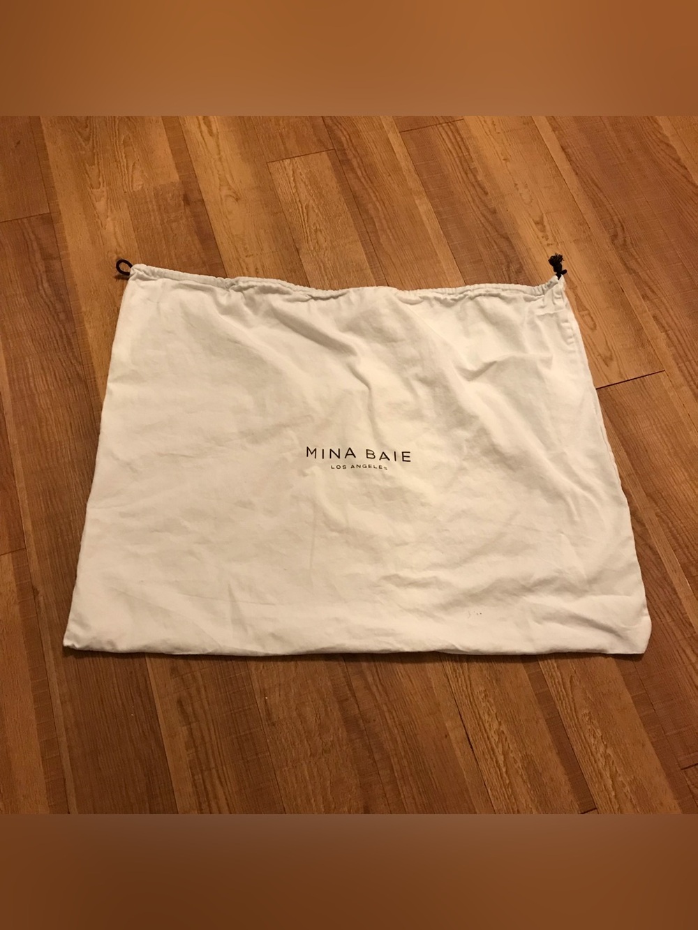 Mina Baie Los Angeles Large Dust Bag White Drawstring Storage